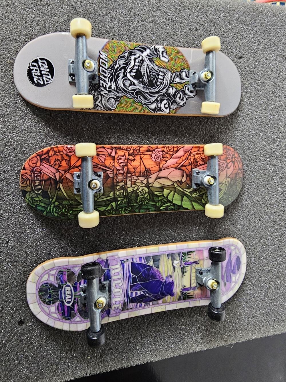 Set Of 3 Tech Deck Finger Skateboards Real And Santa Cruz